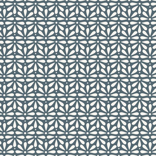 Stenciled Blooms in Navy Blue