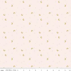 Moon and Stars in Champagne Pink Sparkle