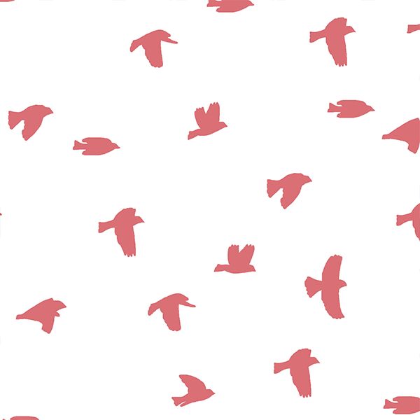 Flock Silhouette in Dahlia on White