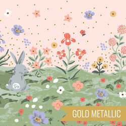 Spring Meadow Single Border in Pink Metallic