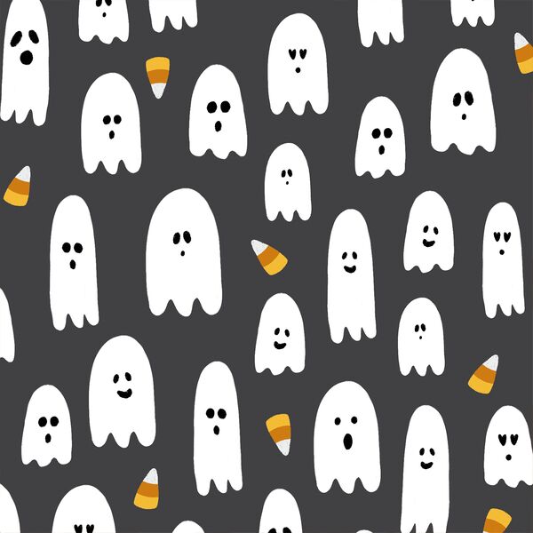 Large Candy Corn Ghosts in Charcoal