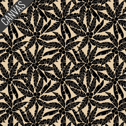 Palm Tree Canvas in Black Unbleached