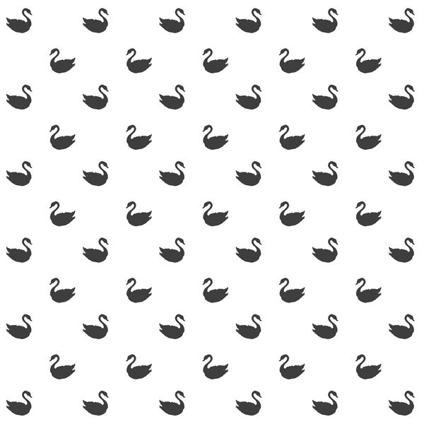 Small Swan Silhouettes in Onyx on White