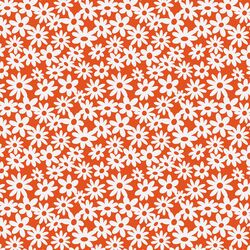 Groovy Daisies in Tomato Red