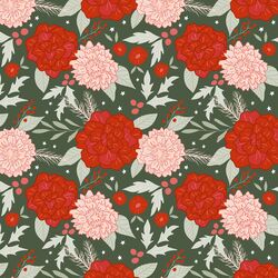 Holly Floral in Evergreen