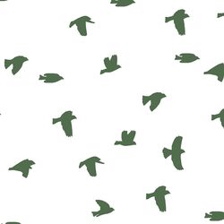 Flock Silhouette in Kale on White