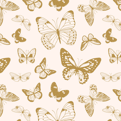 Summer Butterflies in Golden Green