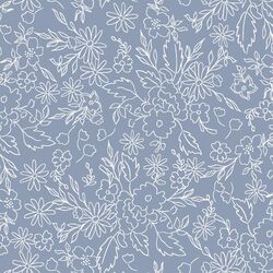 Floral Sketch in Periwinkle