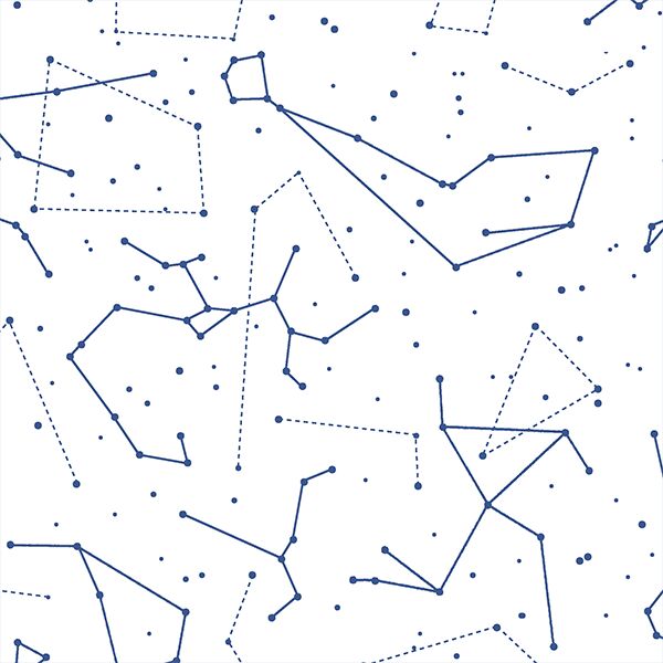 Star Charts in Blue Jay on White