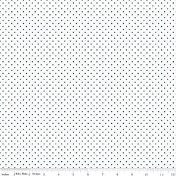 Swiss Dot in Denim on White
