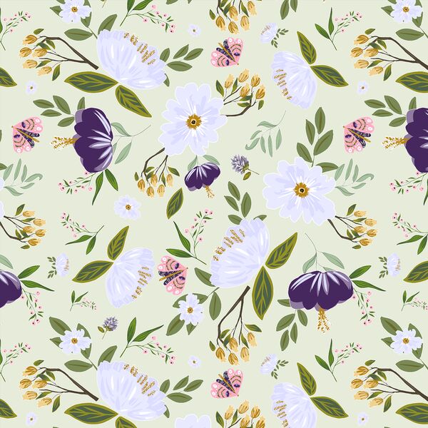 Blooming Serenity in Pastel Green