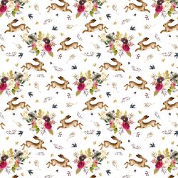 Small Autumn Bunnies in White
