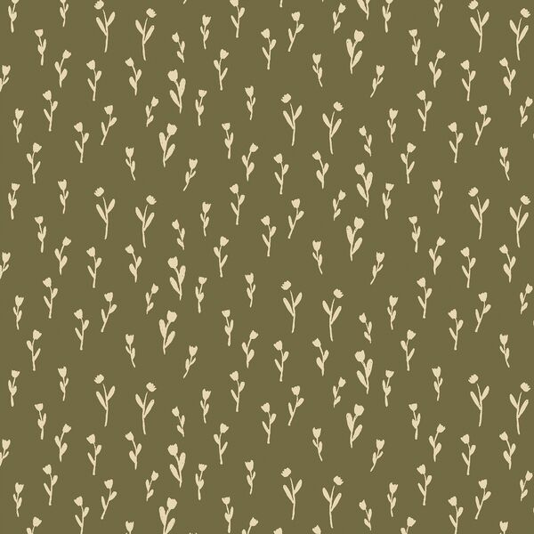 Silhouette Bloom in Birch on Olive