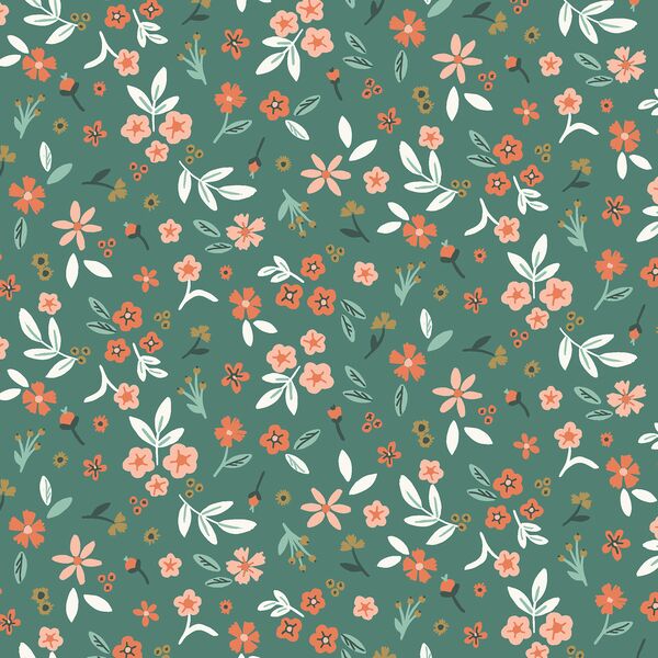 Holiday Floral in Frosty Green