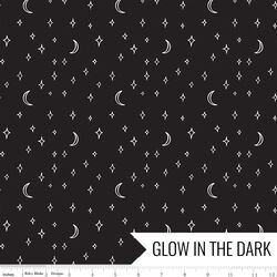 Stars and Moons in Black Glow in the Dark