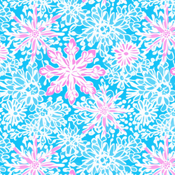 Poinciana Snowflakes in Biscayne Blue