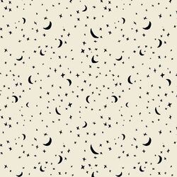 Celestial Stars in Midnight on Cream