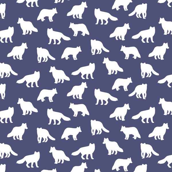 Little Fox Silhouette in Indigo