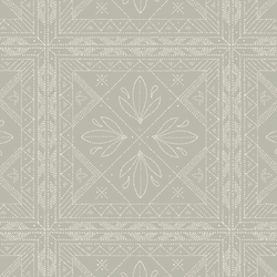 Dotted Tile in Cream on Soft Olive