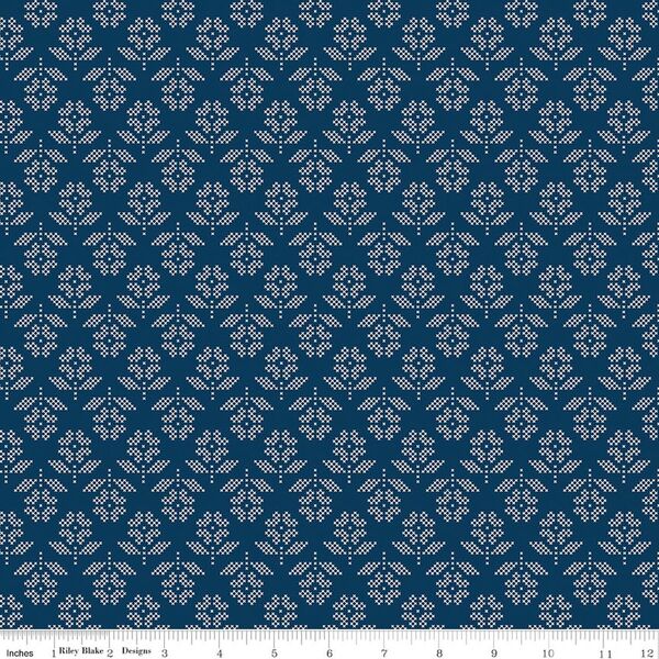 Flowers in Oxford Blue