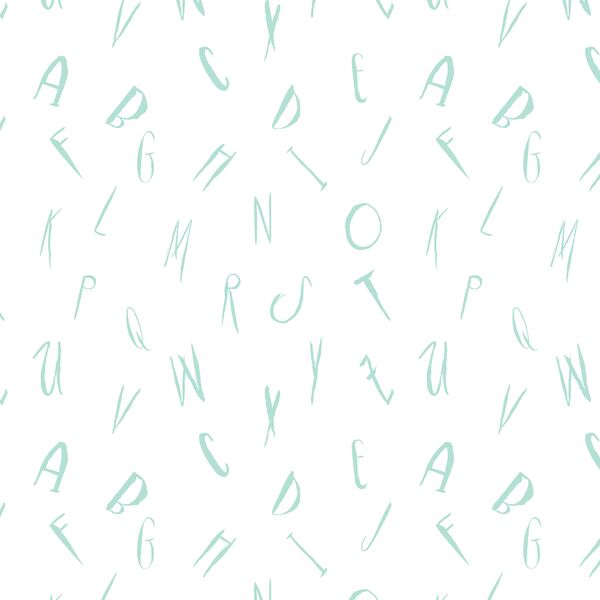 Letters in Light Aqua