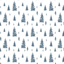 Snowy Pines in Twilight