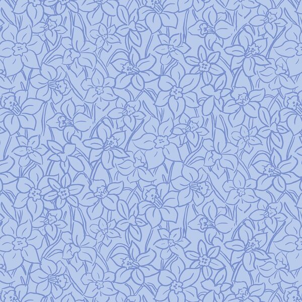 Sketched Daffodils in Bluebonnet
