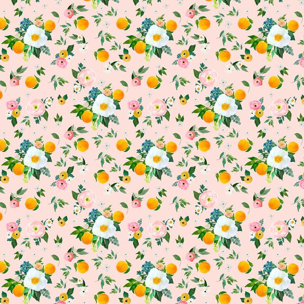 Small Orange Blossoms in Sunrise Pink