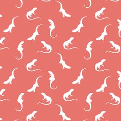 Iguana Silhouette in Living Coral