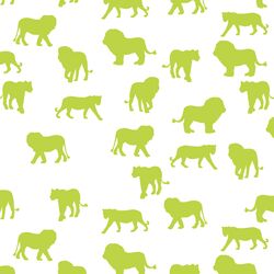 Lion Silhouette in Lime on White