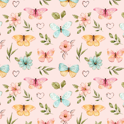 Butterfly Garden in Light Pink