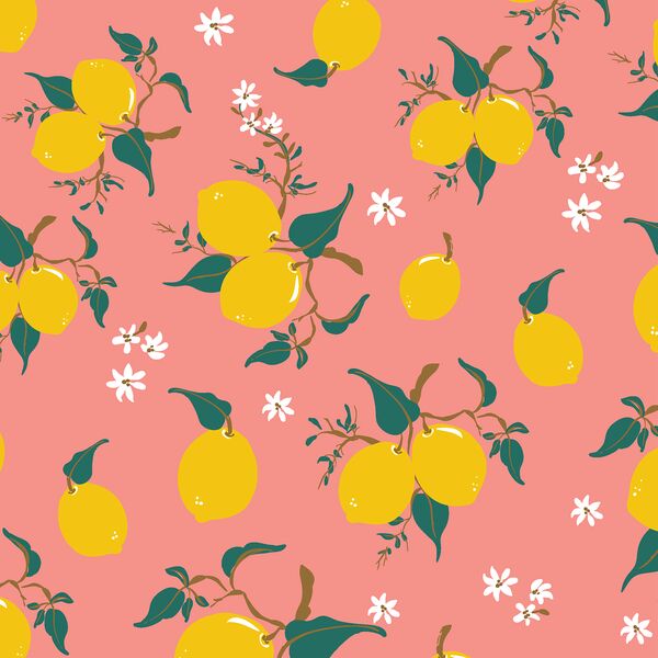 Lemons in Pink Blossom