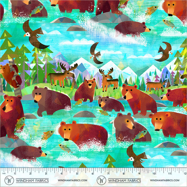Bathing Bears in Turquoise