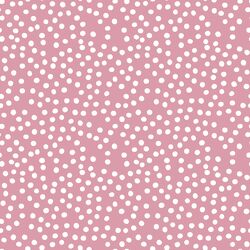 Little Modern Polka Dot in White on Muted Cranberry