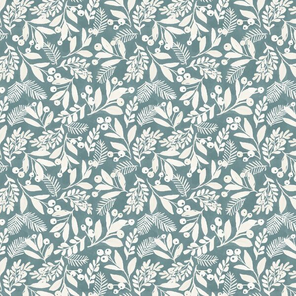 Winter Foliage in Ivory on Icicle