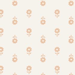 Large Folk Daisy Blockprint in Sweet Almond Creme