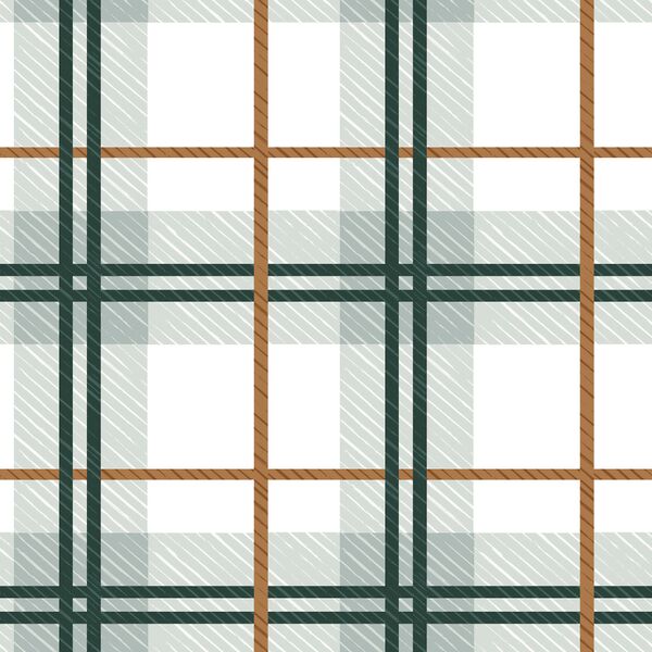 Tartan in Pine and White