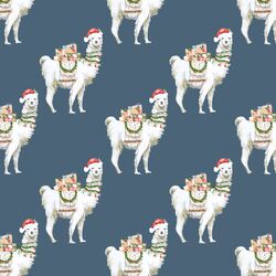 Little Festive Llama in Winter Sky