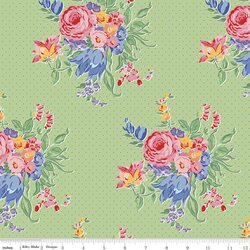 Floral Pindot in Green