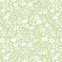Spring Silhouette in Cream on Spring Green