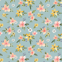 Garden Floral in Light Blue