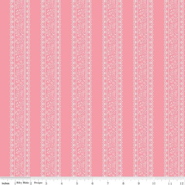 Floral Stripes in Pink