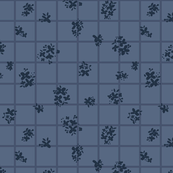 Ditsy Check in Blue