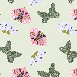 Butterflies in Pastel Green