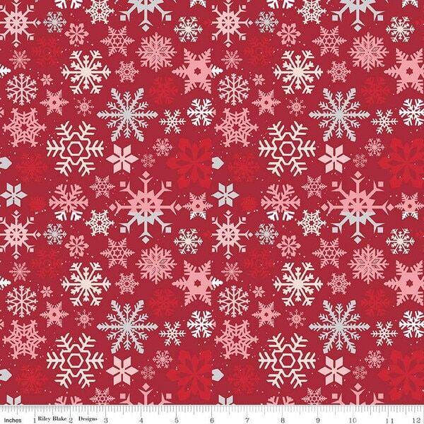 Snowflakes in Barn Red