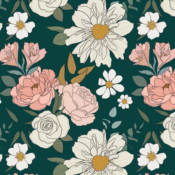 Claire Floral in Teal