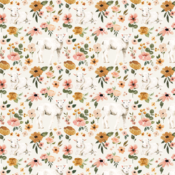 Little Floral Lambs in Cream