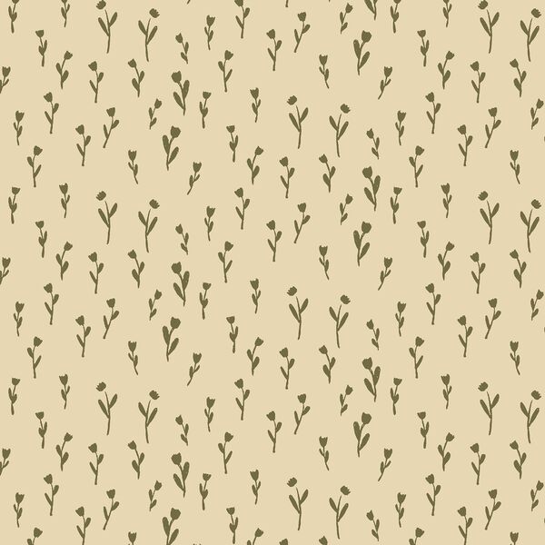 Silhouette Bloom in Olive on Birch