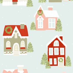 Large Christmas Cottages in Ice Blue