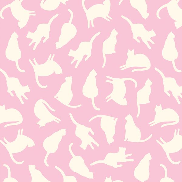 Silhouette Cats in Rose Pink